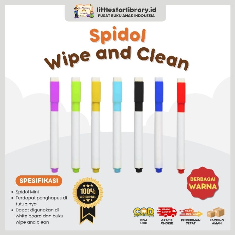 

Ready stok! Spidol Wipe And Clean Untuk Buku Aktifitas Anak