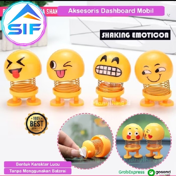 Pajangan Dashboard Smile Boneka Per Goyang Emoticon Mainan Abak Emoji Karakter Aksesoris Interior Mo