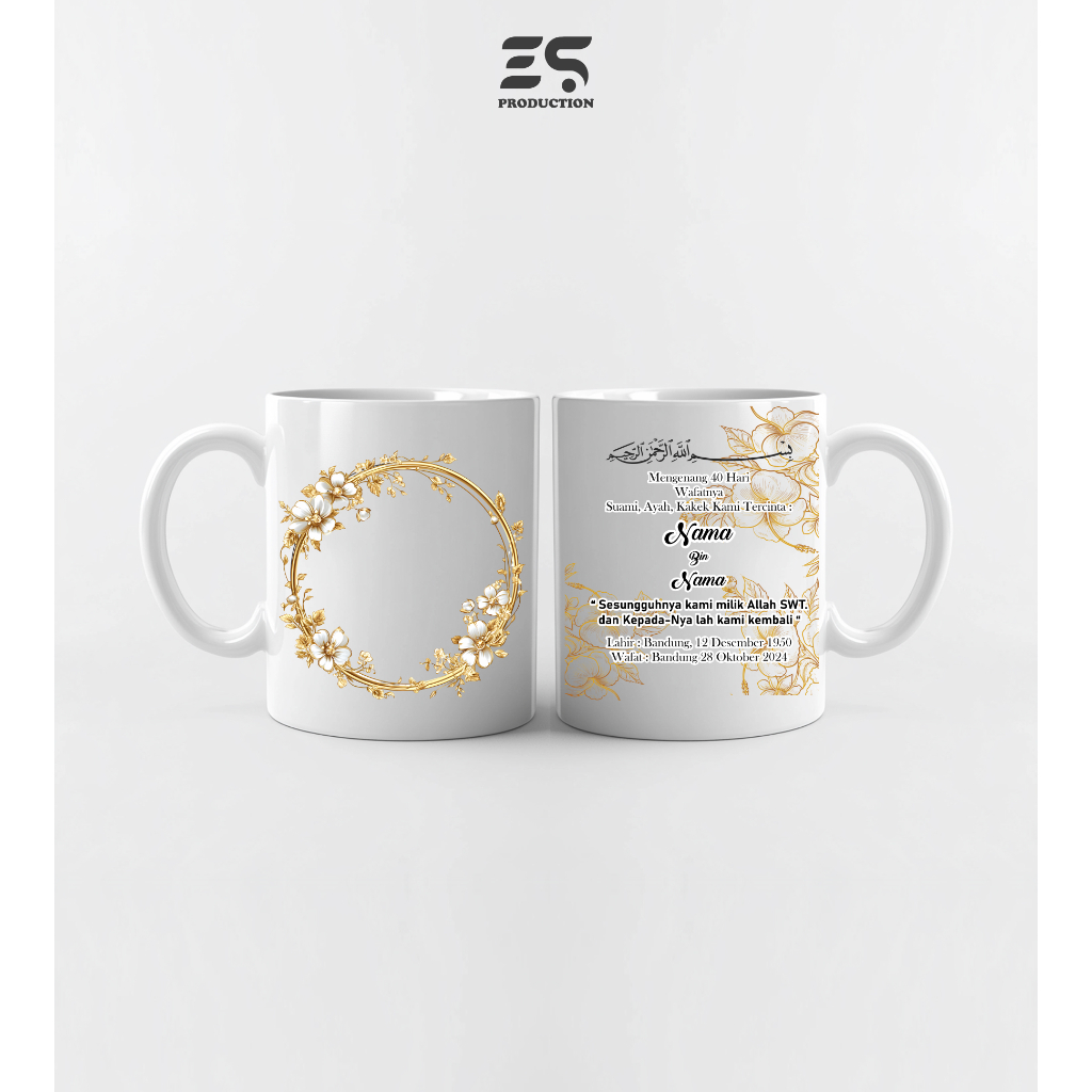 Souvenir mug custom mengenang 40 HARI I 100 HARI I 1 TAHUN