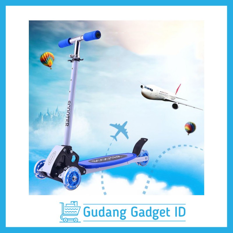 Scooter Otoped Skuter Otopet Mainan Anak 4 Roda - QZ-001 - Blue - 9XGWWAZ3