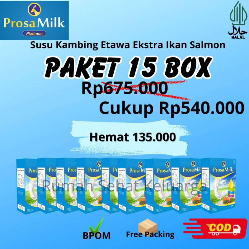 

(Paket Reseller) Prosamilk Platinum Susu Kambing Etawa Susu Ekstra Ikan Salmon Susu Herbal Susu Kecerdasan 200 gr Susu Less Sugar Susu Gula Aren