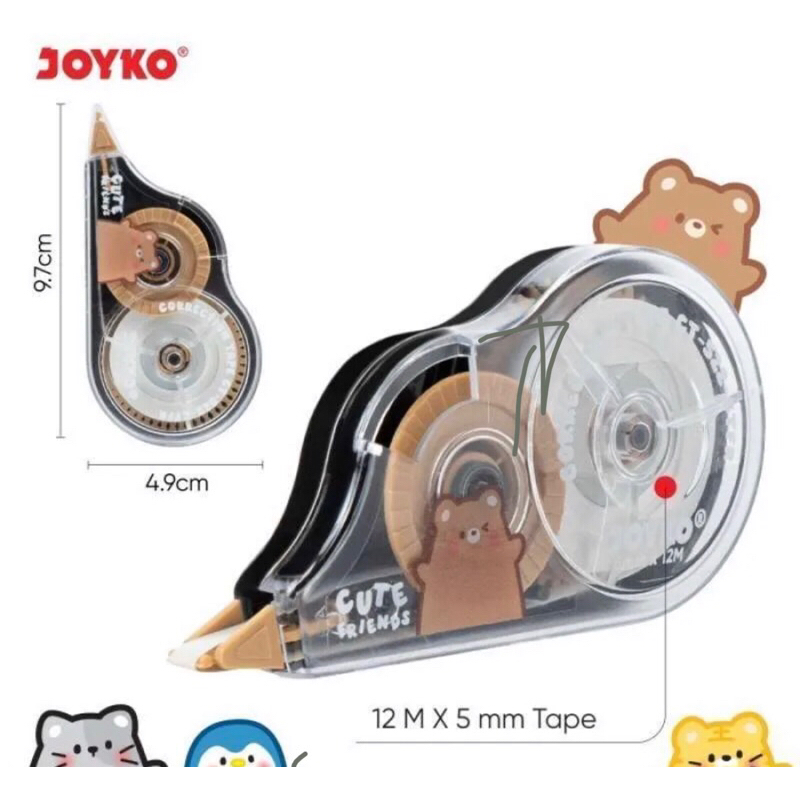 

JOYKO CORRECTION TAPE CT-522-CTFR CUTE FRIENDS/ TIP EX KERTAS