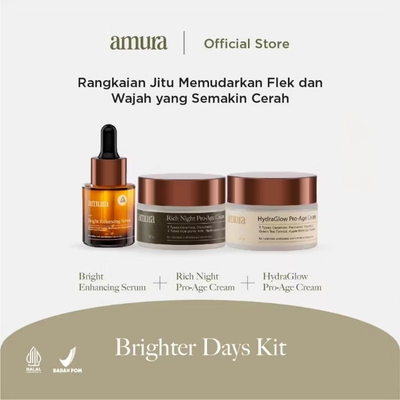 Amura Brighter Day Bundling Serum + Day Cream + Night Cream