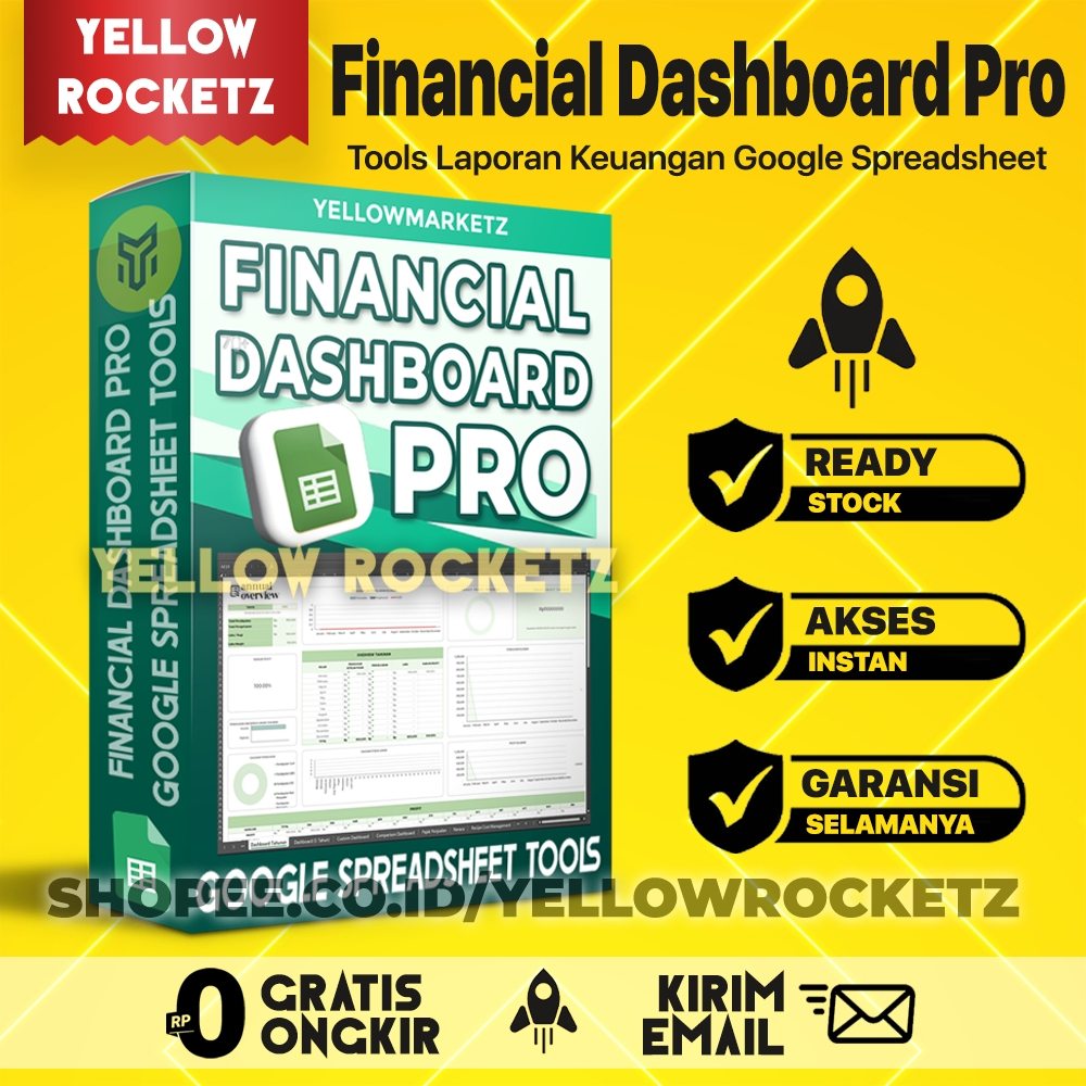 FINANCIAL DASHBOARD PRO - Template Spreadsheet Keuangan Bisnis - Tools GSheets Praktis & Profesional