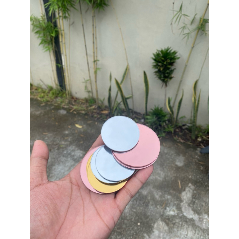 Cermin Mini Bulat Kecil Bahan Akrilik 5cm