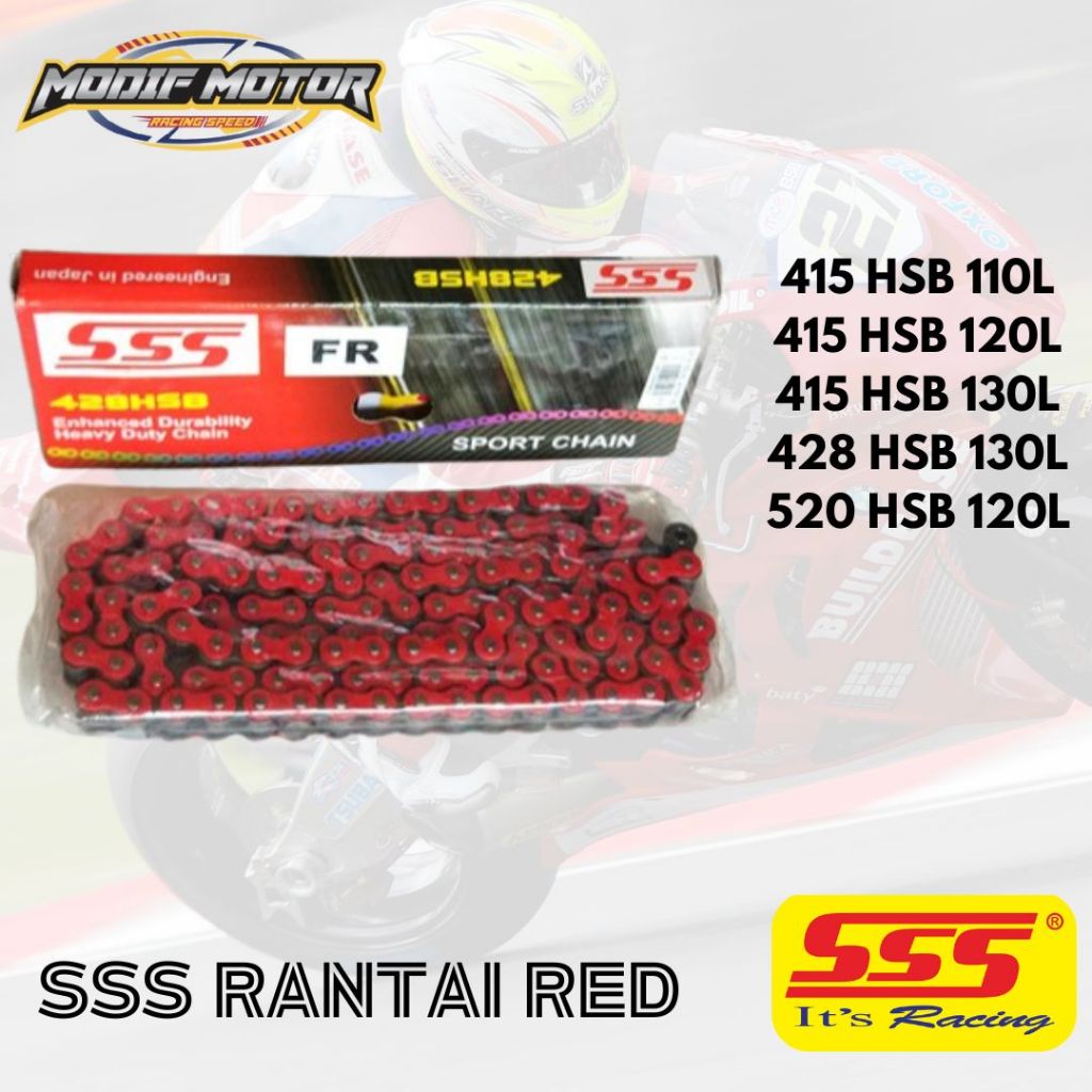 SSS RANTAI RED 415 HSB DAN SSS RANTAI RED 428 HSB RANTAI MOTOR