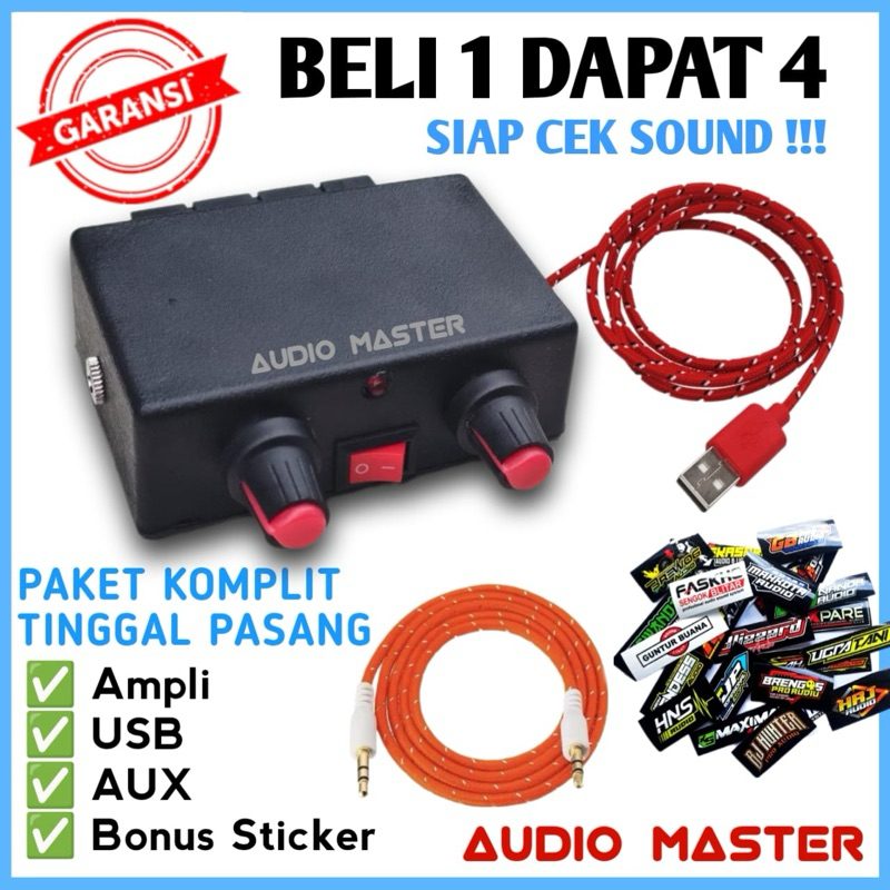 power ampli mini 5volt 2 channel free usb free aux jernih bas mantap termurah