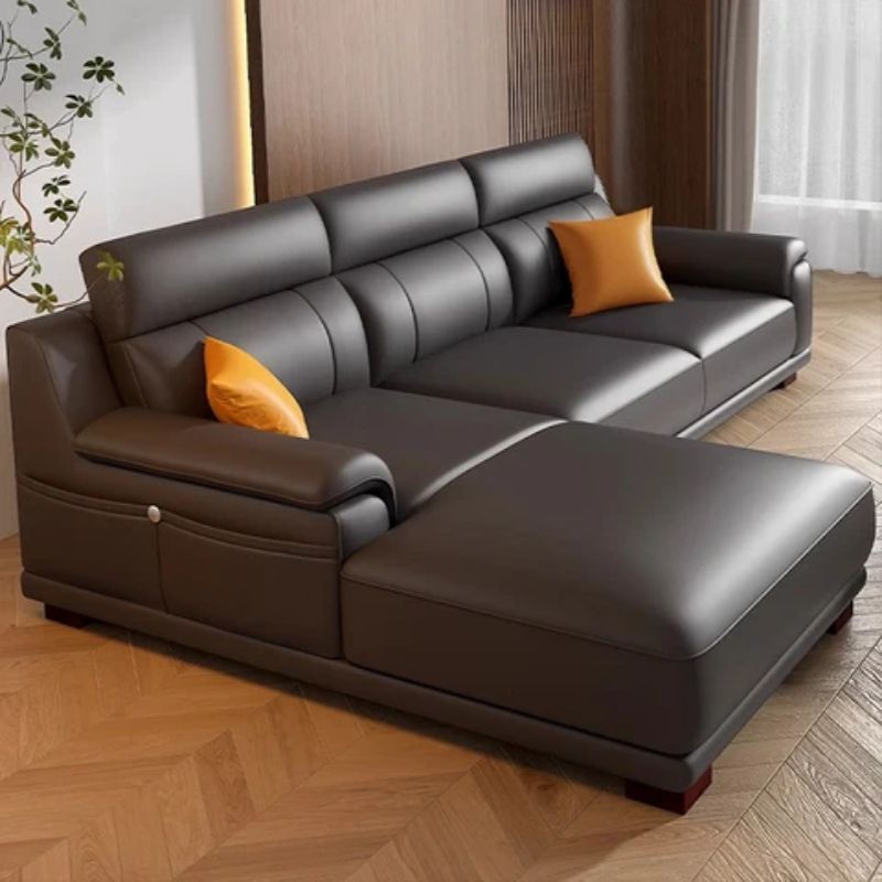 Sofa L Shape Sofa Sudut Kulit Premium Sofa Kantor