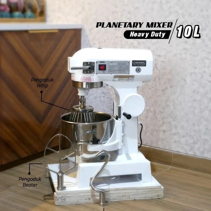 BERGARANSI OSSEL Mixer Planetary Adonan 10 Liter Mixer Pengaduk Roti Mixer Kue Mixer Adonan B10 B-10