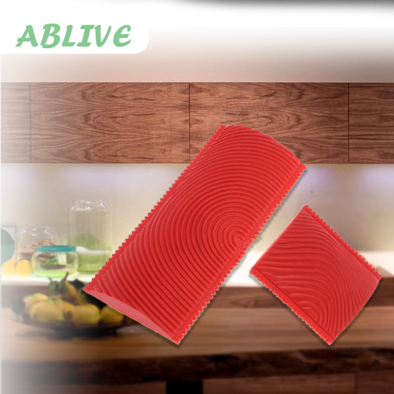 Kuas Cat Motif Kayu Kuas Karet Alat Pembuat Serat Kayu Rubber Wood Grain Wall Painting Pattern Tool 