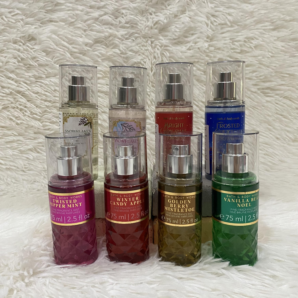 SALE BBW Bath and Body Works Body Mist Parfum Fragrance Travel Size 75 ml Vanilla Bean Noel / Twiste