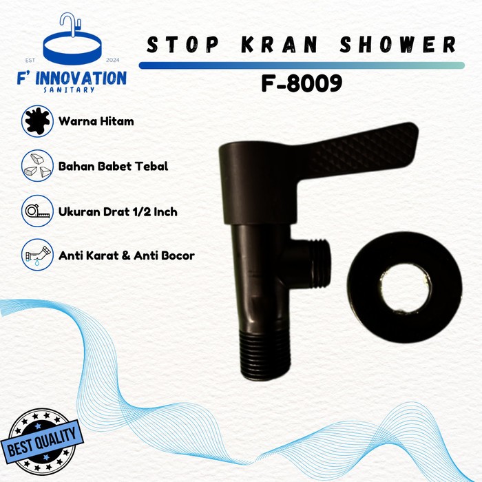 STOP KRAN SHOWER SINGLE / KRAN SHOWER 1 LUBANG / STOP VALVE KRAN SHOWER HITAM 2