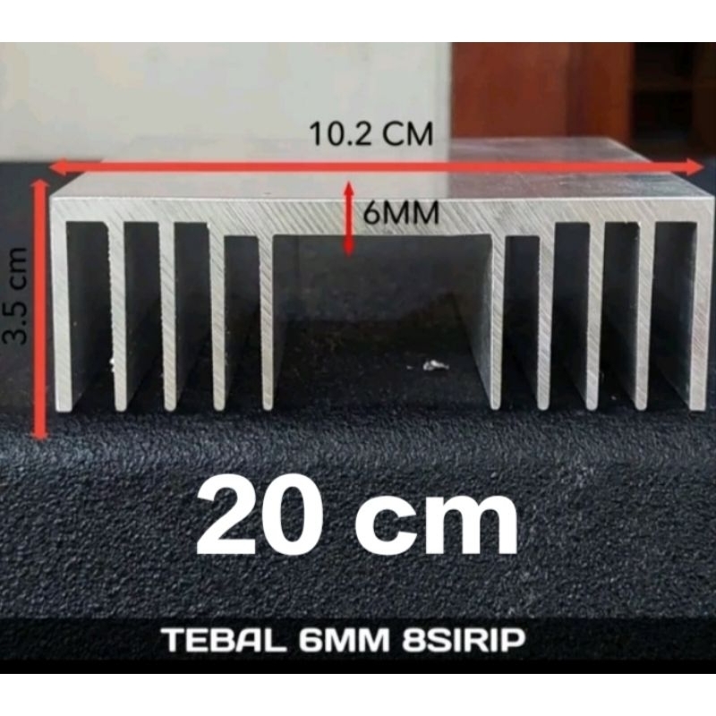HEATSINK PENDINGIN 20CM TEBAL 6MM 8 SIRIP TEBAL