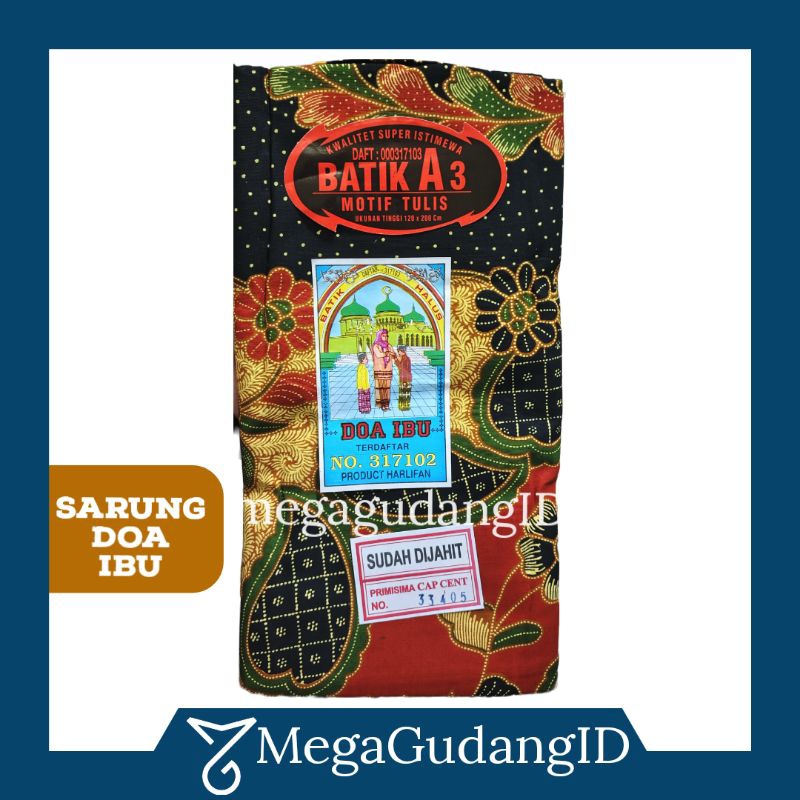 Kain Sarung Batik Wanita DOA IBU Sudah Dijahit Pinggir - Panjang 200 cm dan Lebar 120 cm