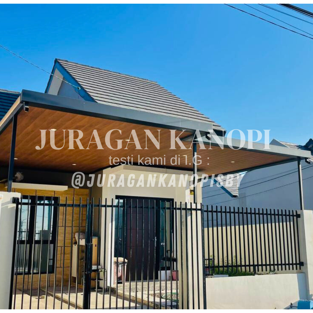 Kanopi bajaringan atap plafon pvc dan spandek terpasang