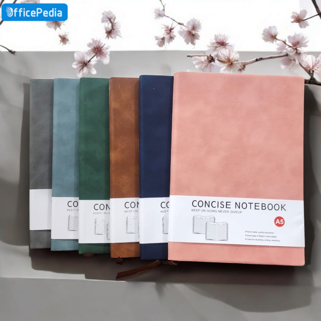 

Buku Jurnal Agenda Catatan Kerja Notepad Notebook A5 cover kulit polos concise