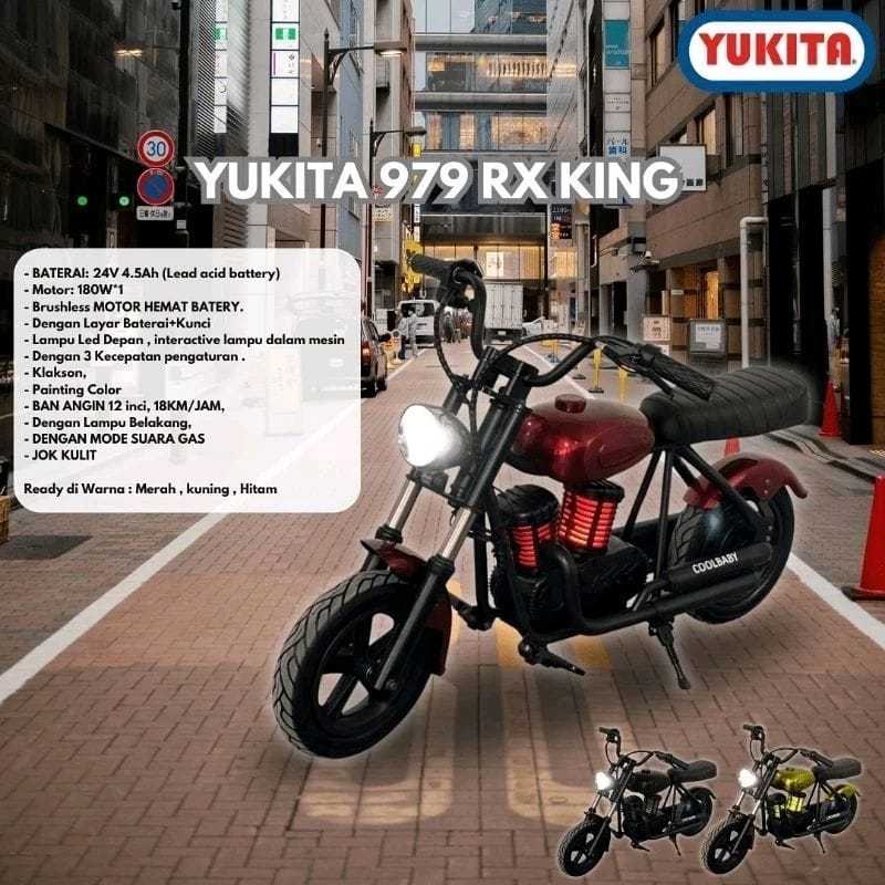 Mainan Motor Aki Anak Yukita 979B RX KING TERBARU 979-B HARLEY (YUKITA 979 RX KING) Go Kart High Spe