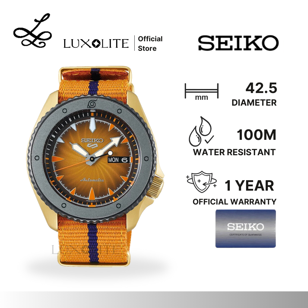[Luxolite] SEIKO Jam Tangan Pria 5 Sports SRPF70K1 Naruto & Boruto Naruto Uzumaki Nylon Strap
