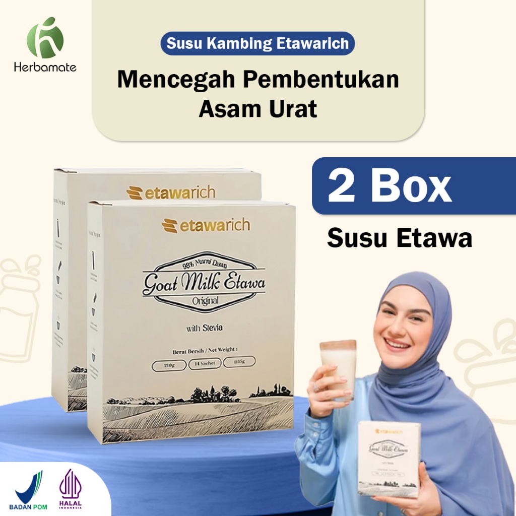 

Etawarich 2 Box Susu Kambing 210gr Susu Kambing Etawa Atasi Masalah Pernafasan/ISPA