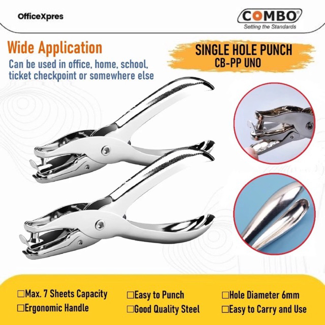 

One Hole Punch / Pembolong Kertas 1 Lubang / Perforator Single Hole / Pelubang Kertas 1 Hole UNO