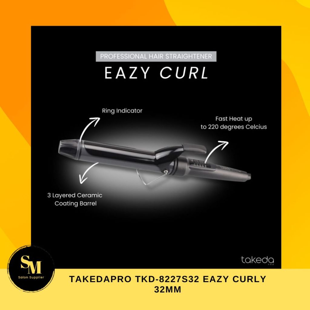 Catok Takeda Pro TKD-8227S32 Eazy Curly 32mm - Curling Iron - Catokan Rambut