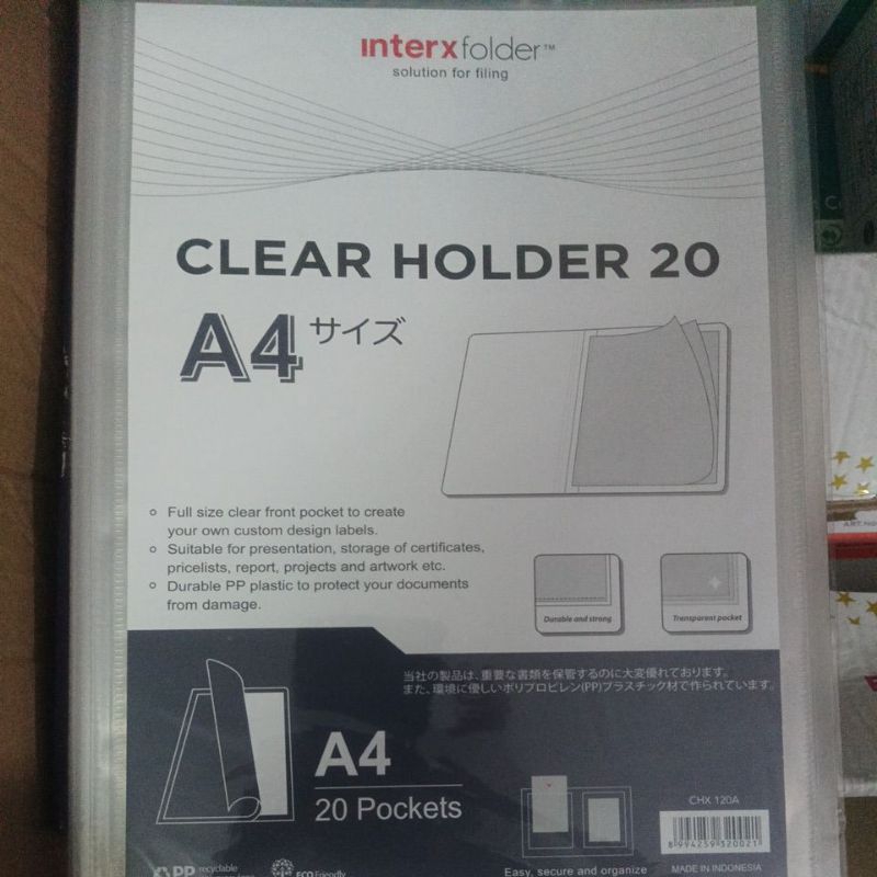 

clear holder 20lembar inter x folder