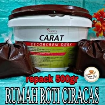 

SELAI CHOCOLATE 500GR PURATOS CARAT DECORCREM DARK ISIAN ROTI COKELAT FILLING LUMER GR