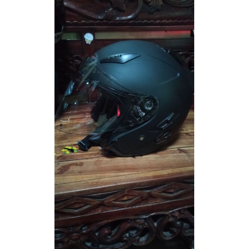 kyt galaxy flat R hitam doff second