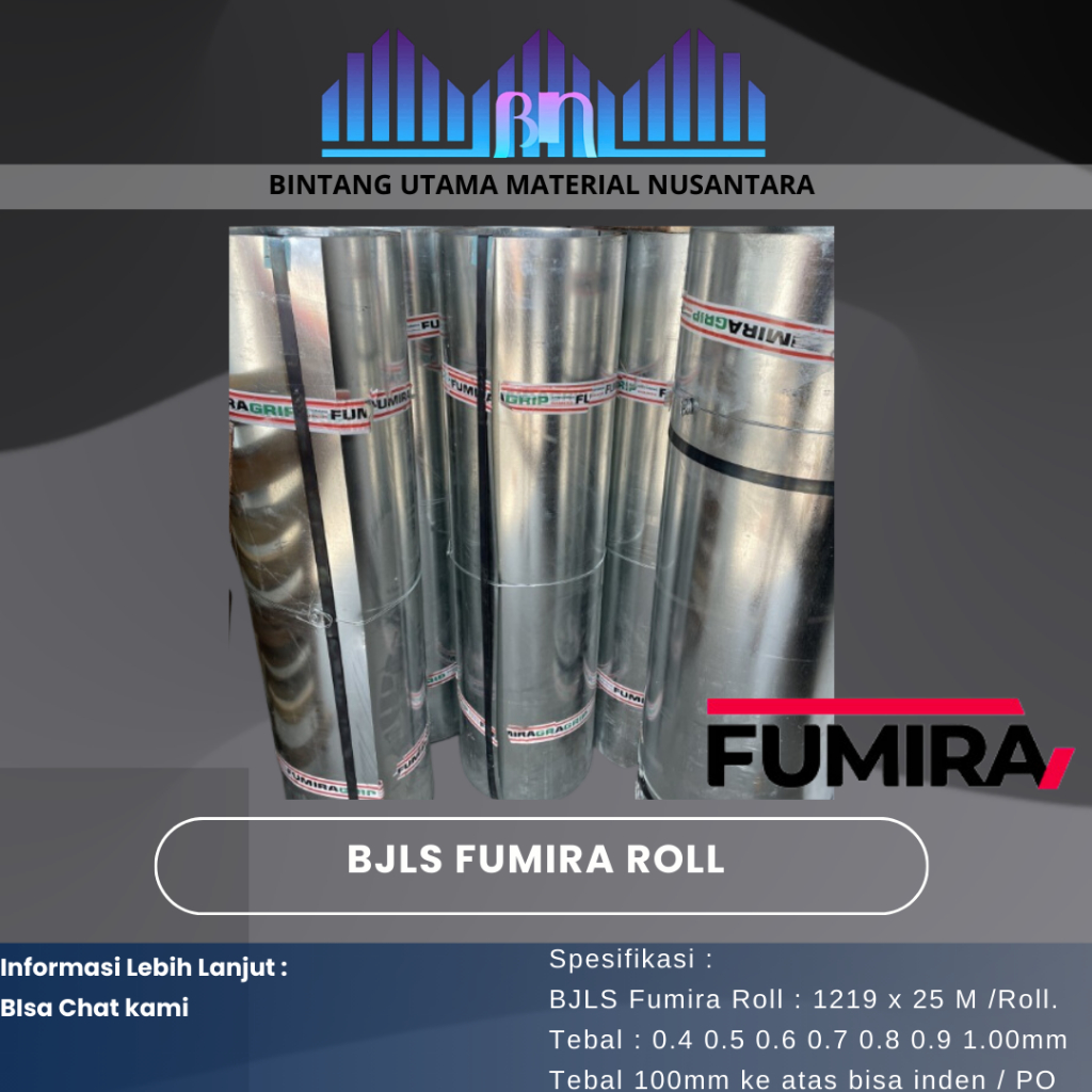 Plat BJLS / Plat Baja / Plat Galvanis / merk Fumira ROLL