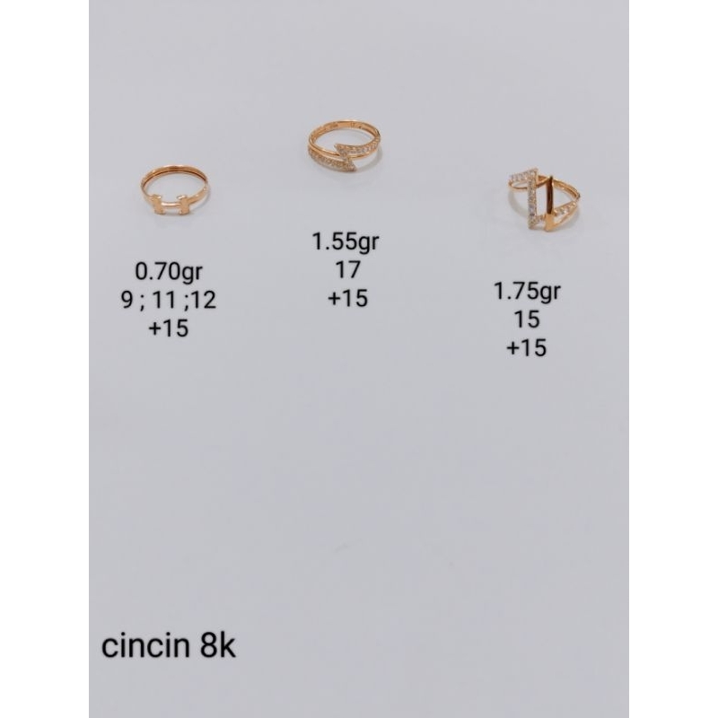 cincin emas model permata 8 karat