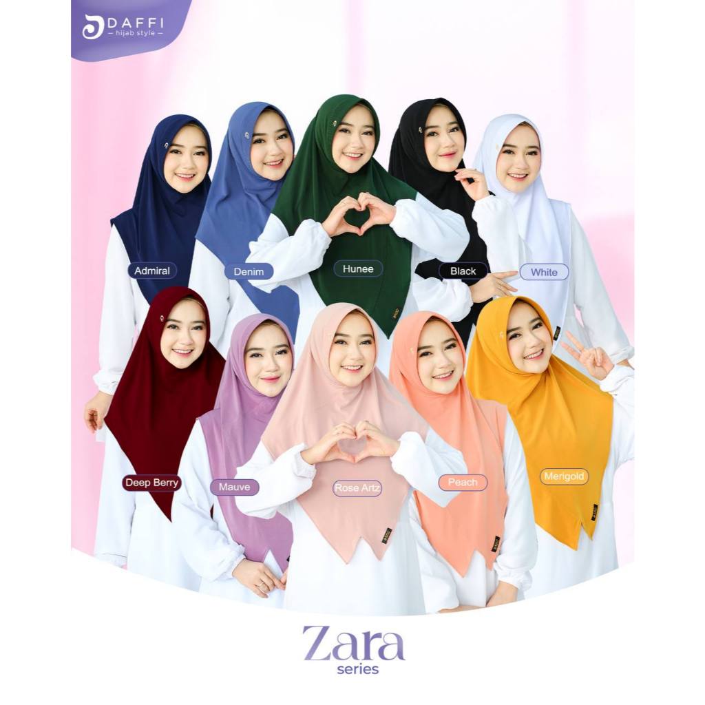 Hjjab Instan Daffi Zara Dengan Aksen Asymmetric Cut Bergo pada bagian depan