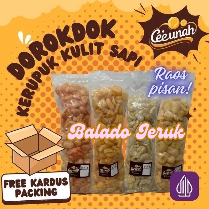 

1 BALL KERUPUK KULIT SAPI ASLI ± 200GR DOROKDOK KILOAN VIRAL MURAH ENAK HALAL RENYAH RASA BALADO JERUK