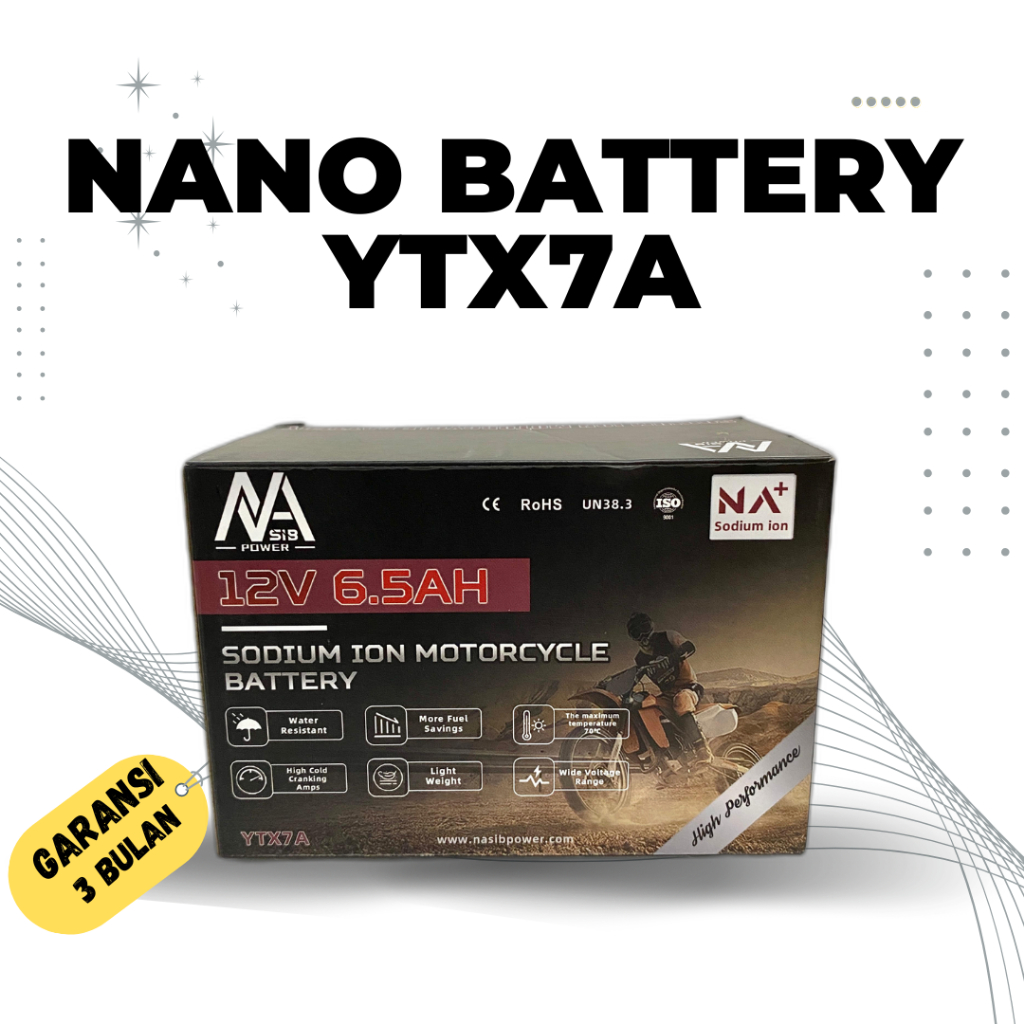 aki Tossa jaguar YTX7A 6.5ah Sodium ion MF