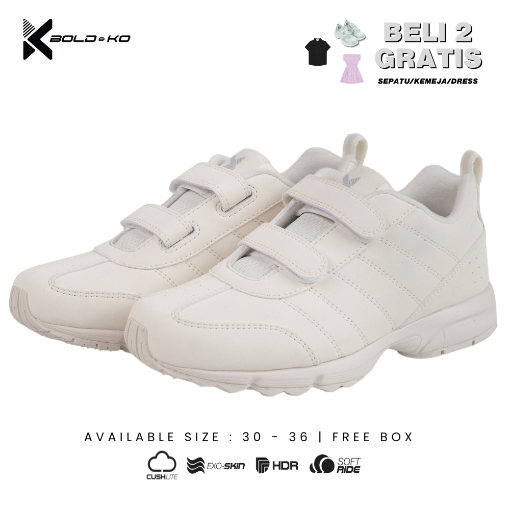 BOLD&KO BK Dynamic TurboBoost 99X series putih / Sepatu Anak Laki-laki/Perempuan / Sneaker anak