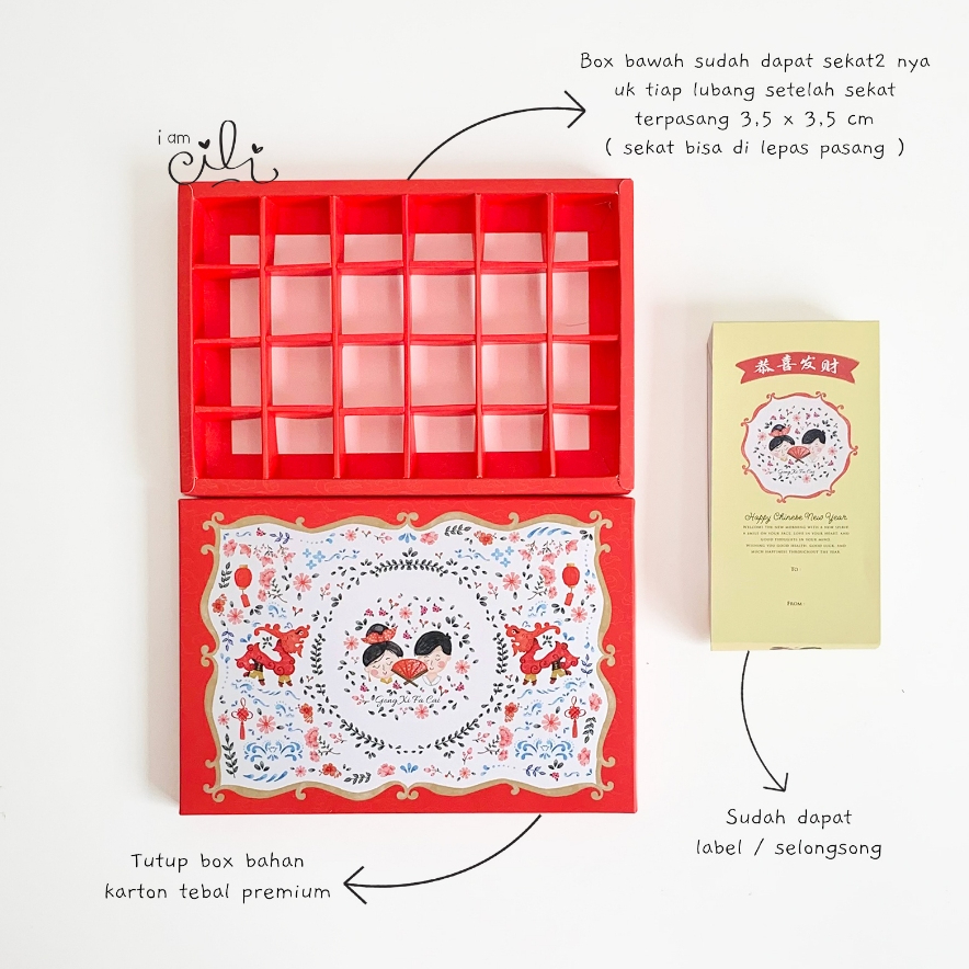 

(BOX SEKAT IMLEK) DUS nastar sekat kue sincia chinese new year (isi 10)
