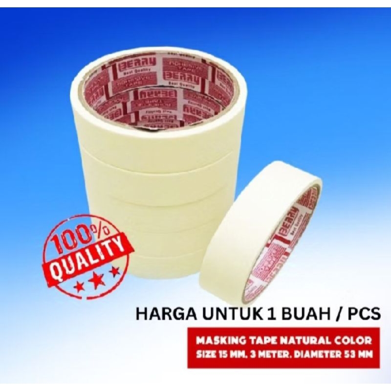 

Masking tape isolasi kertas berry 15 mm x 3 meter