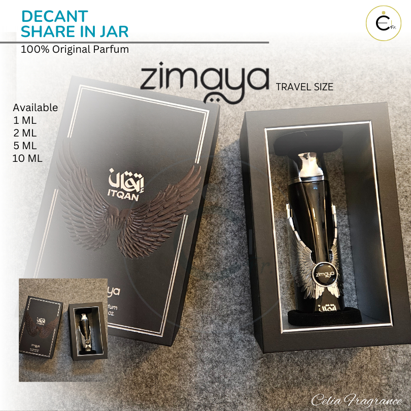 ZIMAYA ITQAN NOIR Decant (Share in Jar) – Travel Size ZIMAYA ITQAN NOIR Decant ZIMAYA ITQAN NOIR