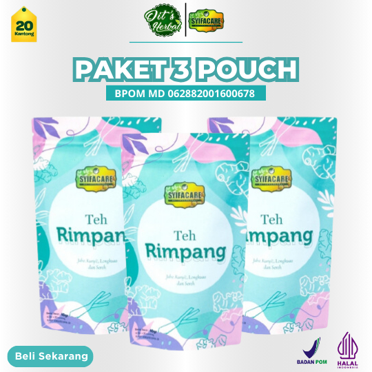 

Teh Rimpang Syifacare Teh Celup Herbal 100% Alami Tanpa Pengawet Paket 3 Pack Lebih Hemat