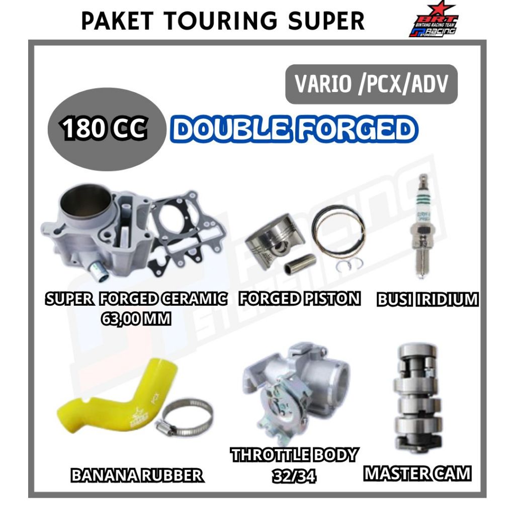 Paket Bore UP PCX 150/Vario 150/ADV 150/Vario 125-Block Ceramic-Piston-TB--Cam-BRT Paket Touring 6