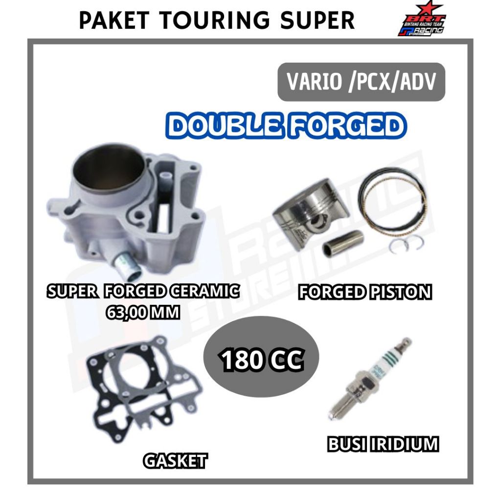 Paket Bore UP Vario 150/Vario 125/PCX 150/ADV 150-Block Ceramic Piston 63.00 MM BRT Paket Touring 1