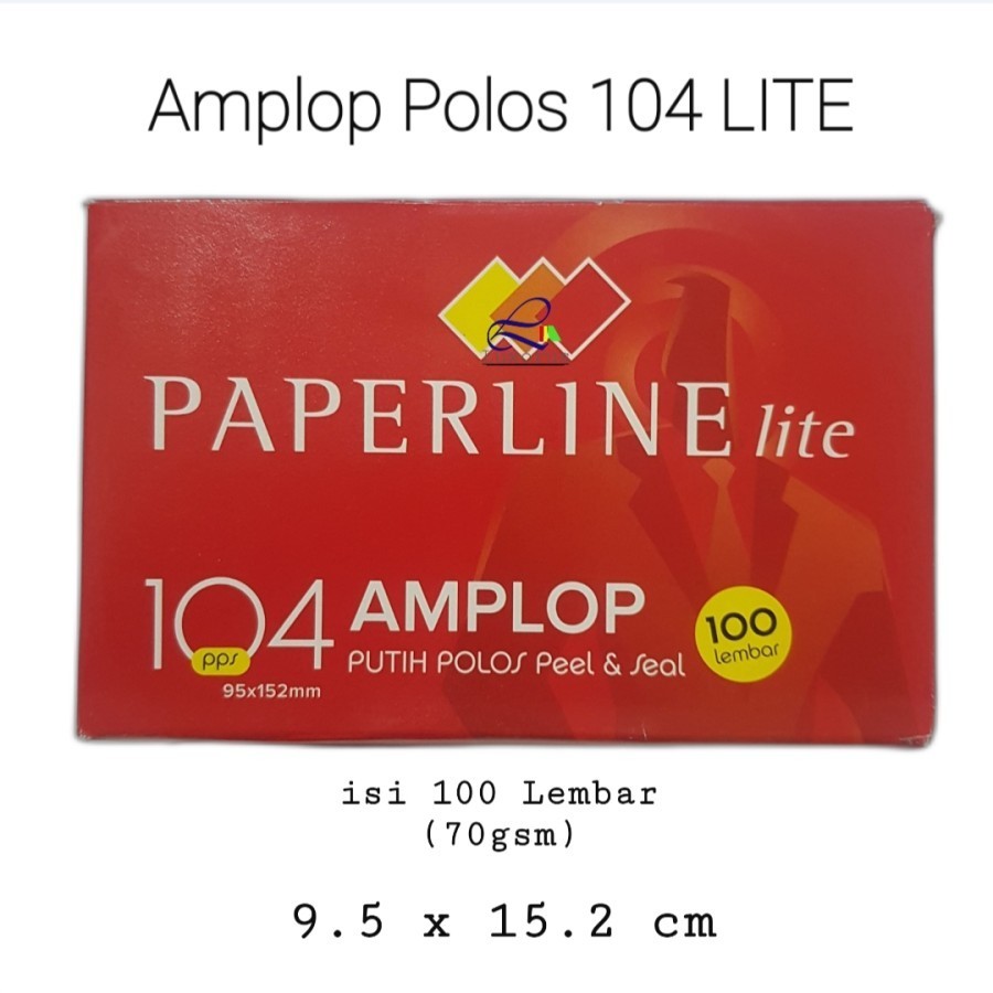 

Amplop Putih PAPERLINE LITE 104 Pakai Lem / Perekat 70 GSM