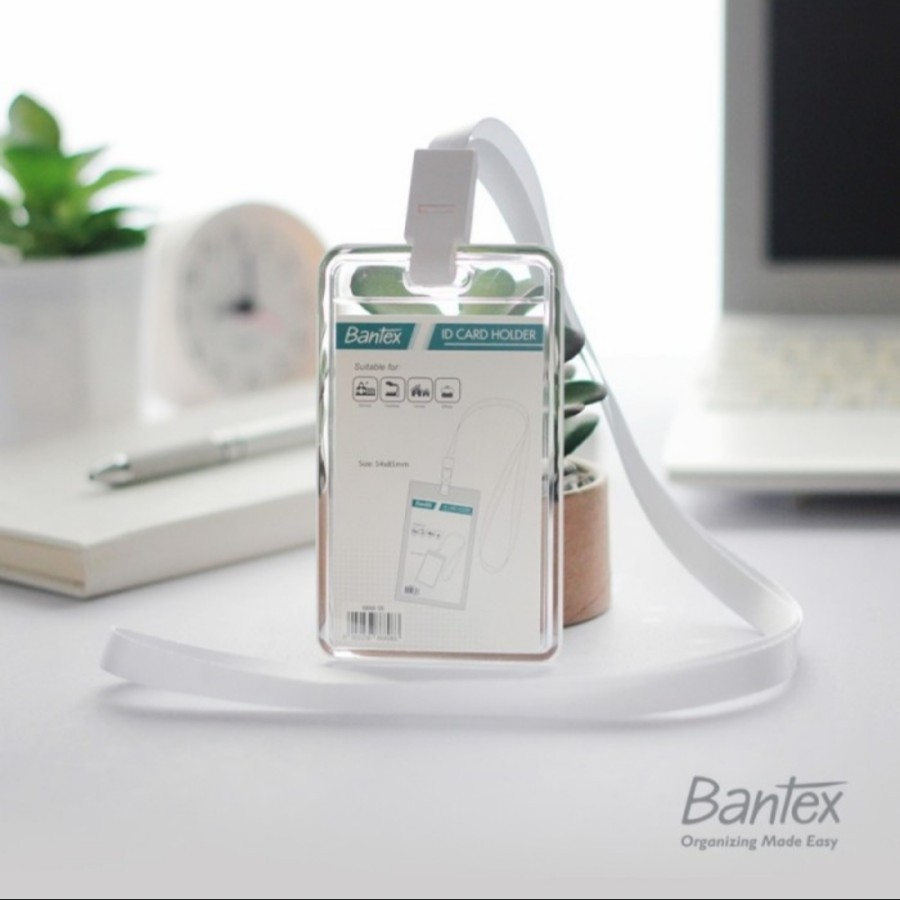 

BANTEX ID Card Transparan Lanyard Name Tag Holder Portrait #8868