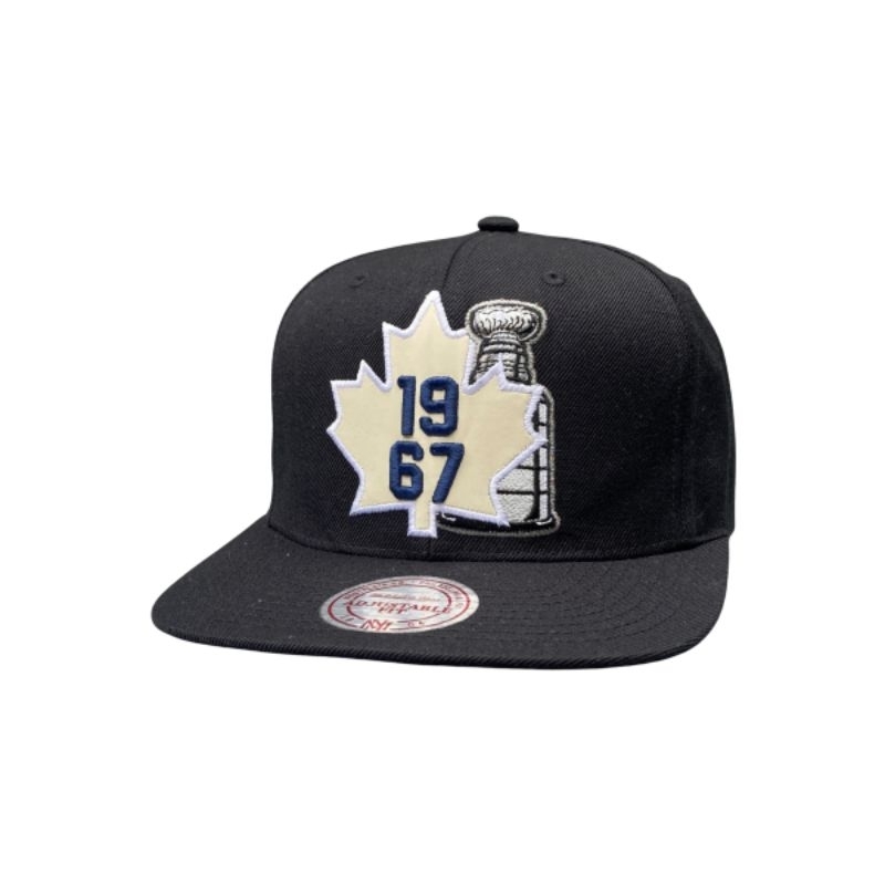 Topi Snapback Mitchell and Ness NHL Toronto Mapple Black OSFA Second Original Murah