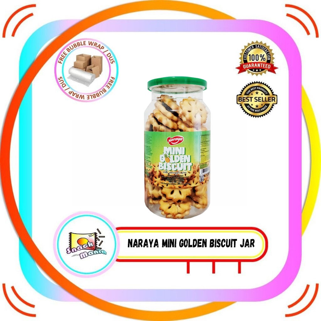 

Naraya Mini Golden Biscuit With Pineapple Jam Jar ~ 190 gr Biskuit Lapis Selai Nanas