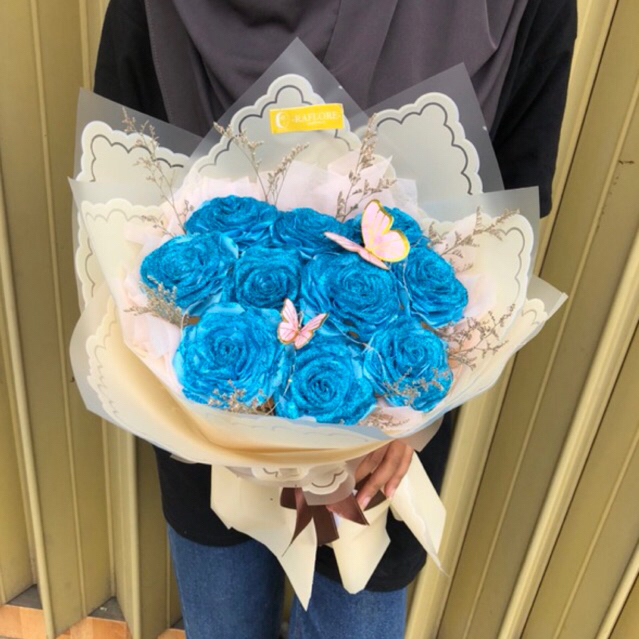 

Ribbon Rose Bouqet || Buket Pita Satin Ribbon Rose Viral || Buket Rose pita satin Biru