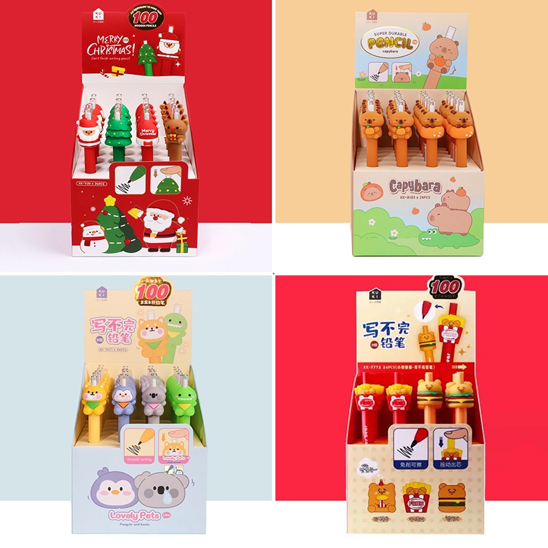 

SP Pensil Eternal Ajaib Anti Tumpul Anti Serut HB motif Natal Capybara Animal Fries Burger