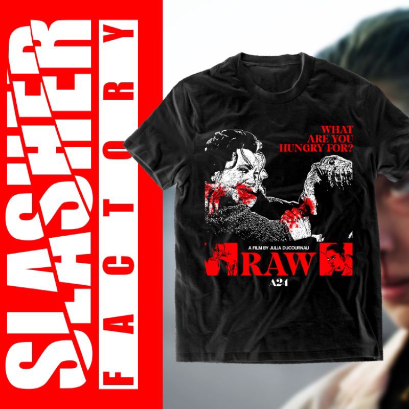 Kaos Horror Movie/Film RAW A24 Tshirt