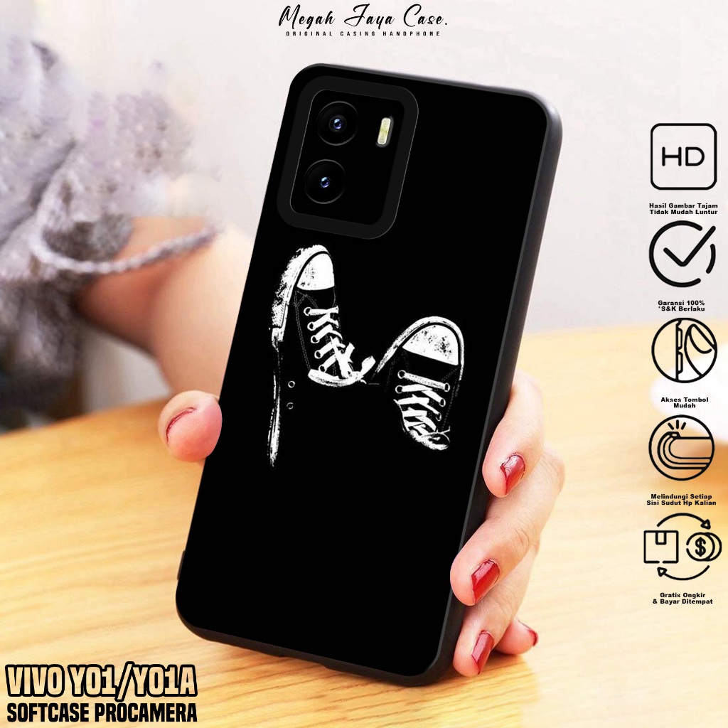 Softcase VIVO Y01 / Y01A - Case Hp VIVO Y01A / Y016 Motif BLCK - Casing Hp VIVO Y01 -  Silikon Hp VI