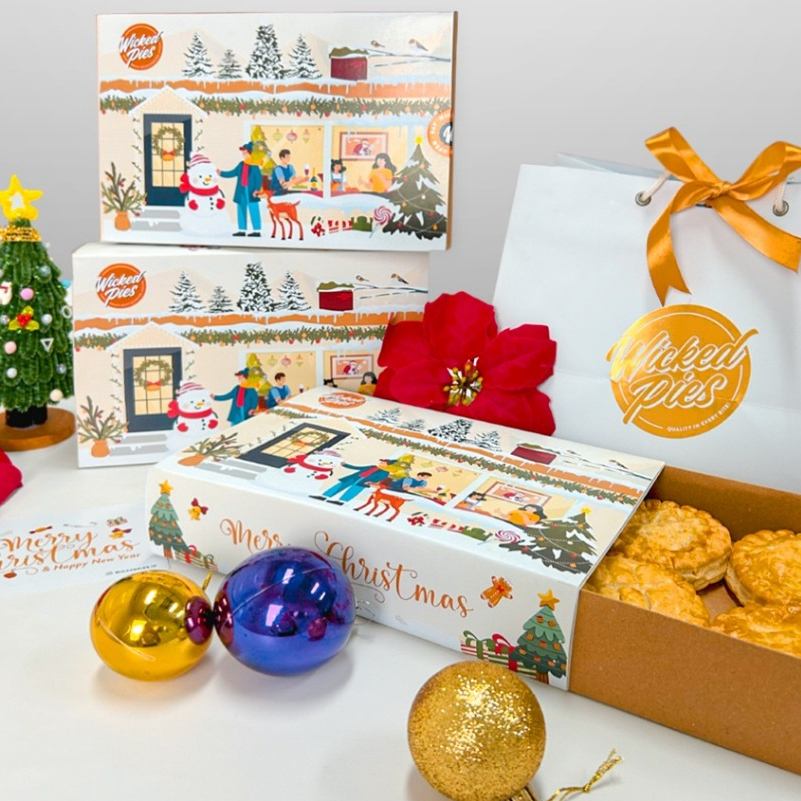 

Wicked Pies | Special Sleeve Box of 6 Christmas Hampers