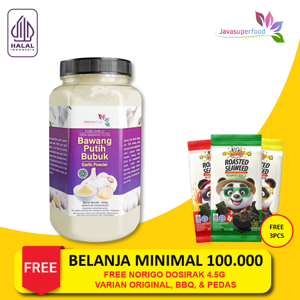 

Bawang Putih Bubuk | Garlic Powder | Bubuk Bawang Putih 400g